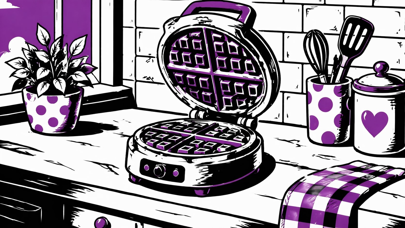 Вафельница на кухне